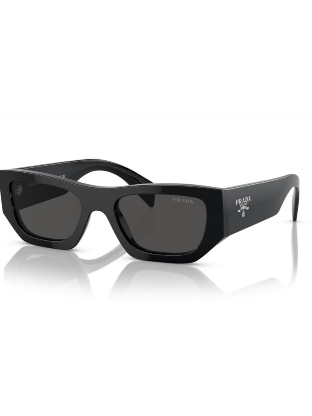 NEW PRADA PR A01S 16K-08Z Sunglasses Black Frame / Dark Grey Lens